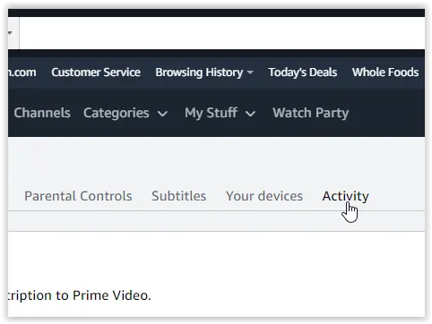 Amazon Prime Video Eliminar historia 4