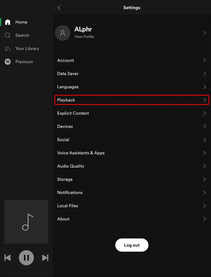 Como activar o fuera de lienzo en Spotify en un iPad 2