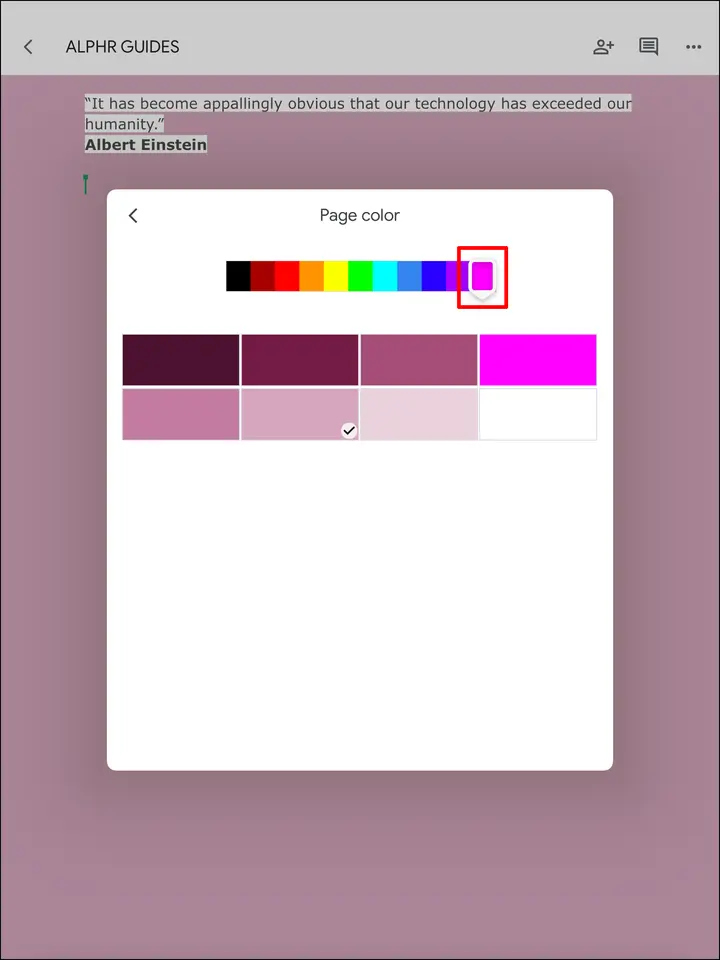 Como cambiar el color de fondo en un Google Doc 12