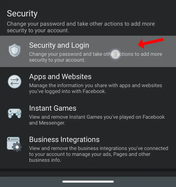 Facebook Cierre de sesion de dispositivos especificos en Andoir iOS 3