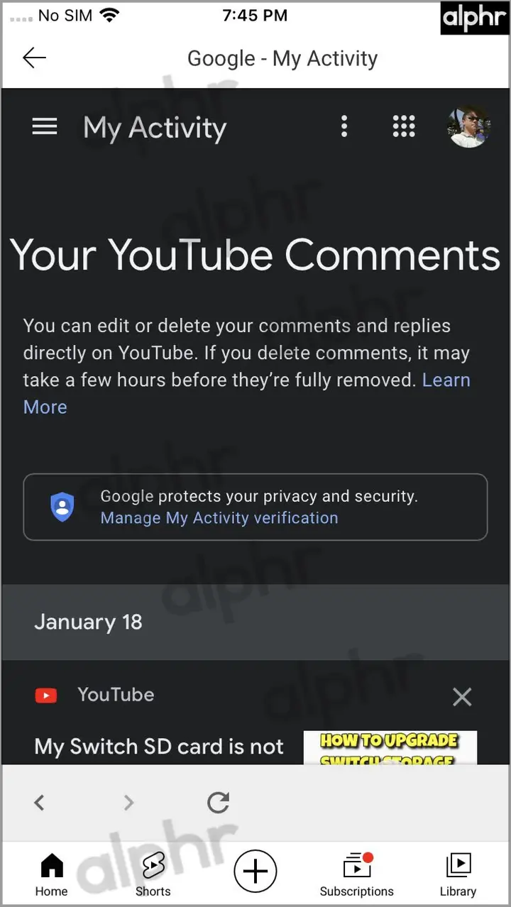 YouTube Administre comentarios usando iOS App 005