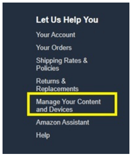 Amazon - Enlace de contenido y dispositivos