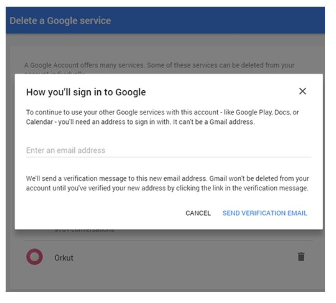 Eliminar un aviso de servicio de Google