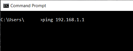 ejemplo de ping usando la dirección IP del enrutador