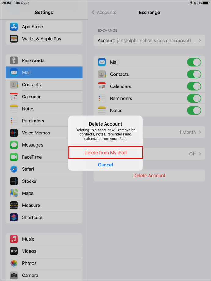 1650779371 130 Como eliminar una cuenta de correo electronico en un iPad