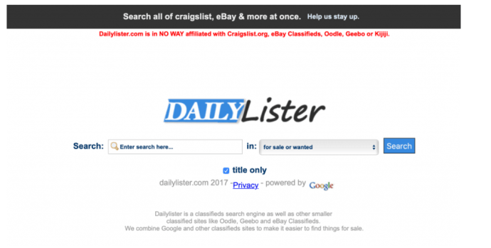 Sitio web de Daily Lister
