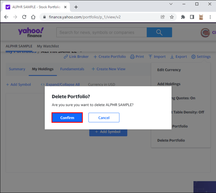 1650899025 438 Como eliminar una accion en Yahoo Finance