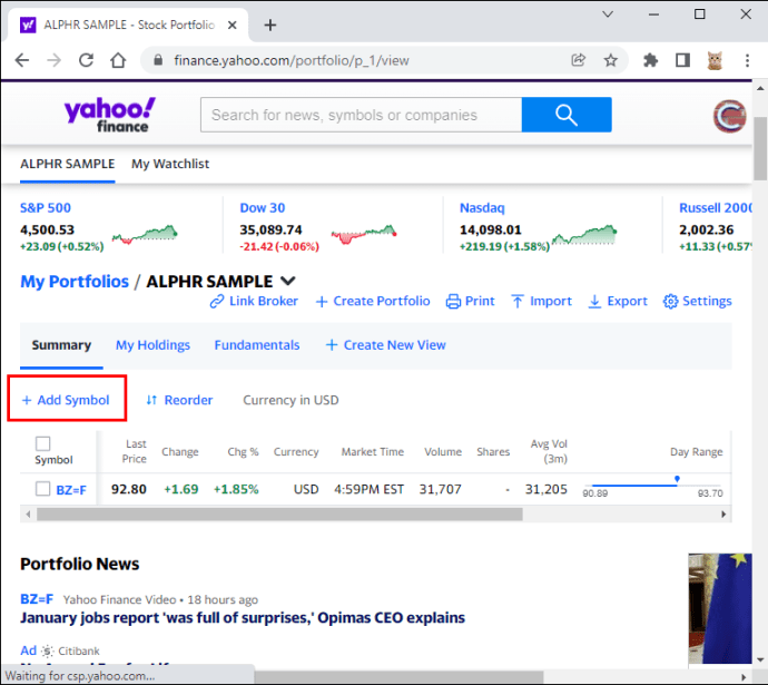 1650899026 86 Como eliminar una accion en Yahoo Finance