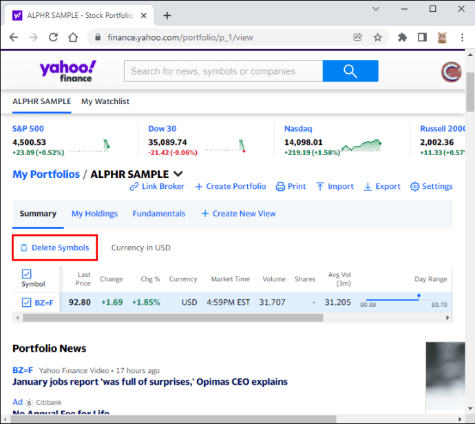 1650899026 964 Como eliminar una accion en Yahoo Finance