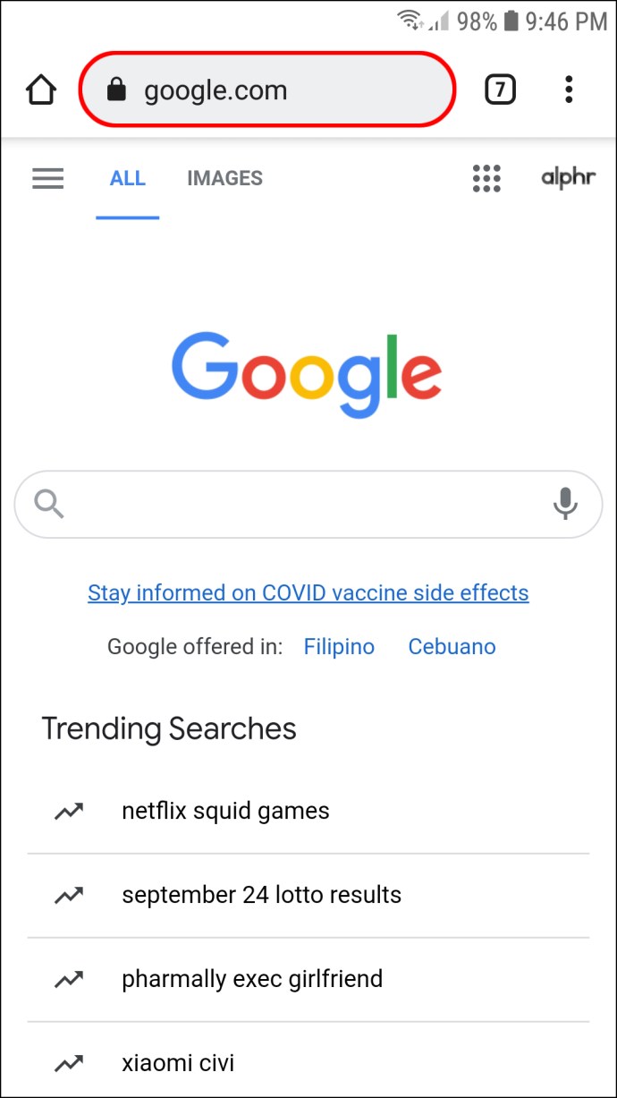 Como desactivar las busquedas de tendencias en Google
