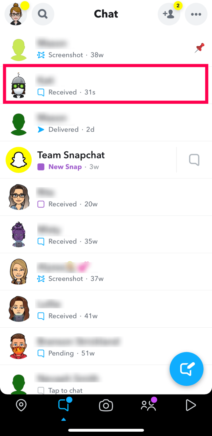 Como desactivar las notificaciones de escritura en Snapchat