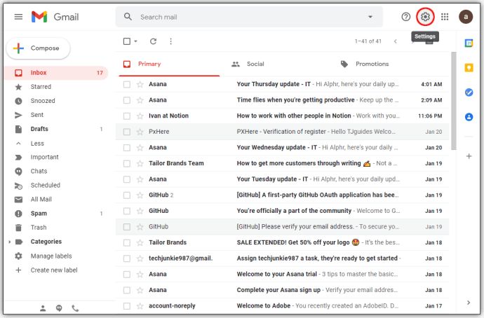 Como encontrar correos electronicos no leidos en Gmail