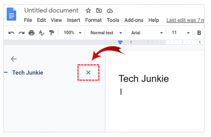 Google Docs - Eliminar encabezado del esquema