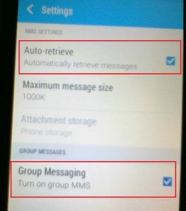 Configuración de MMS de Android