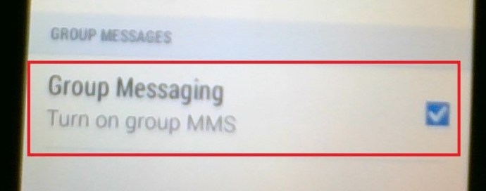 Opción de mensajes grupales de Android
