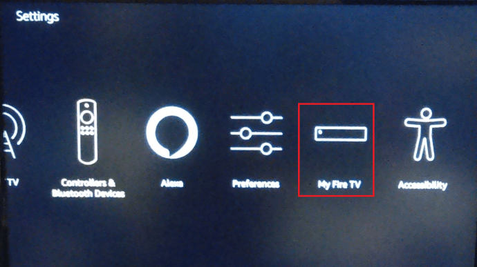 Menú de configuración de Fire TV