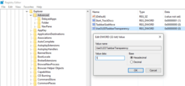 como configurar una barra de tareas transparente en windows 10 2
