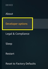 opciones de desarrollador