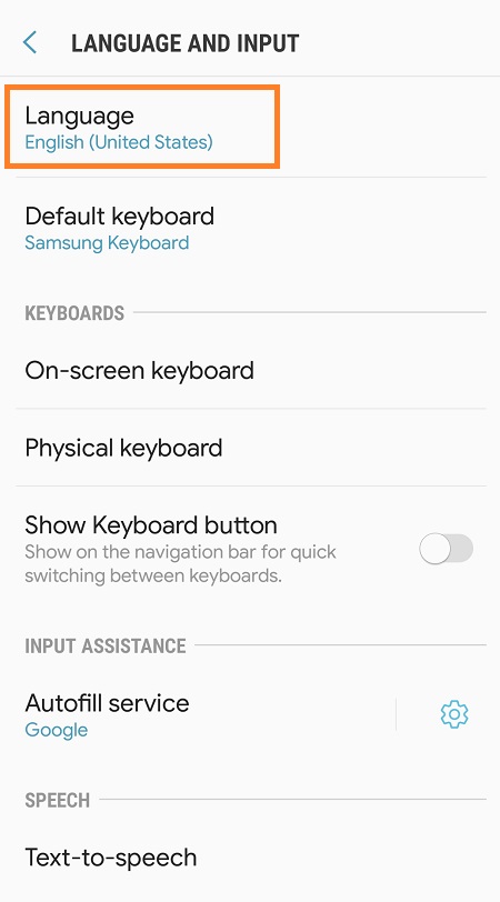 Samsung Note 8 Cómo cambiar el idioma