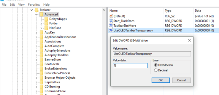 Cómo configurar una barra de tareas transparente en Windows 10