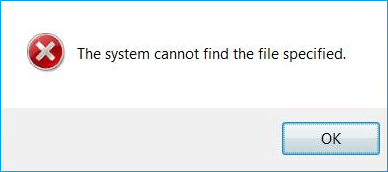 El sistema no puede encontrar el archivo especificado –