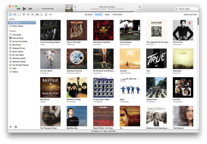 Barra lateral de listas de reproducción de iTunes 12