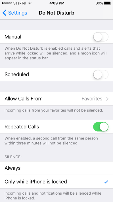 No recibir llamadas entrantes en el iPhone 6S 6S