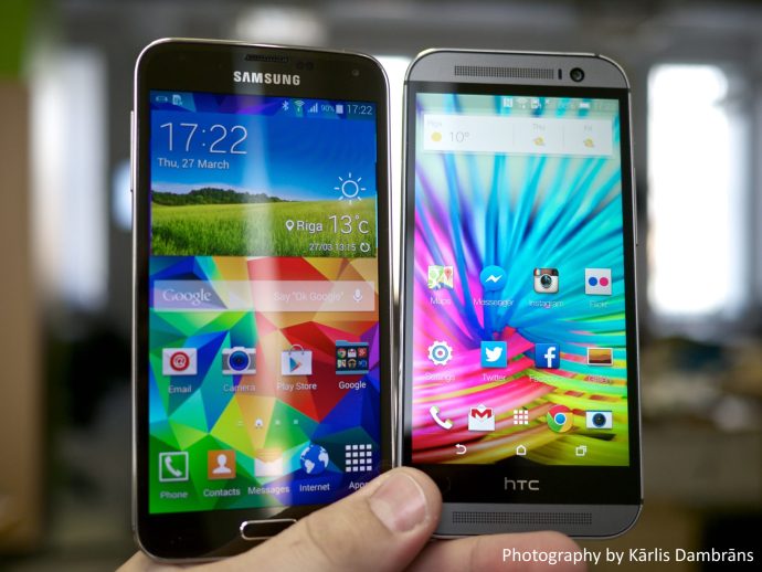 Interfaz Samsung Galaxy S5 vs HTC One M8