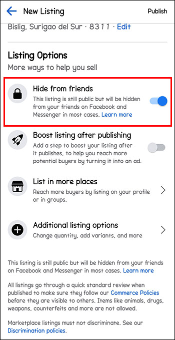 1689084905 792 Como ocultar los listados de Facebook Marketplace de los amigos