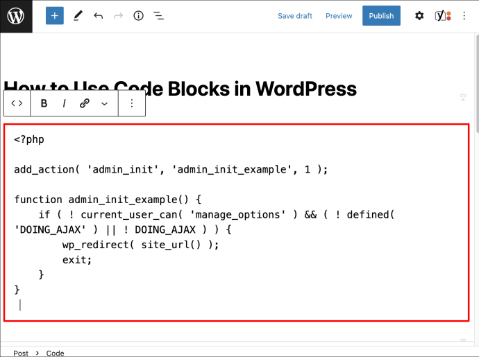 1689350414 698 Como usar bloques de codigo en WordPress