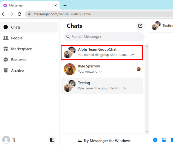 Como eliminar un chat grupal en Messenger