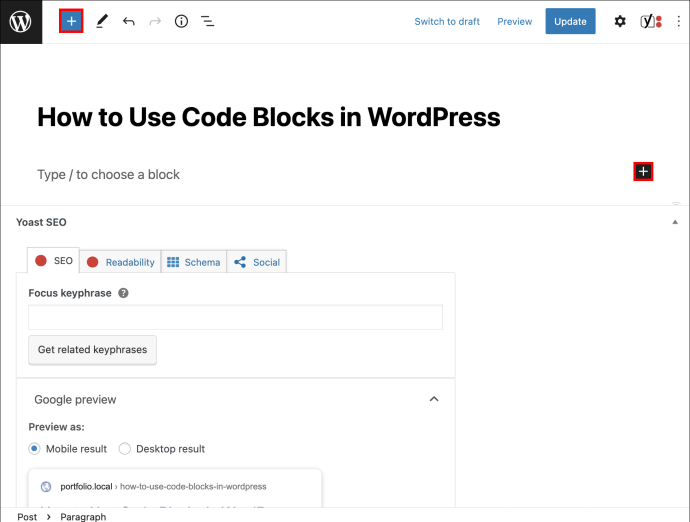 Como usar bloques de codigo en WordPress